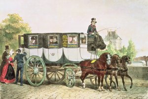 「企業家ジェネラルデオムニバス」、モネからジャルダンデュロワまでのコーチ、1815年 作： Denis Auguste Marie Raffet